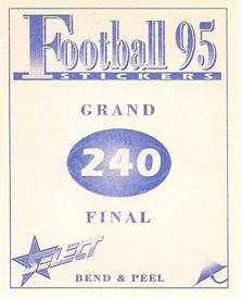 1995 Select AFL Stickers #240 John Worsfold / Michael Malthouse Back